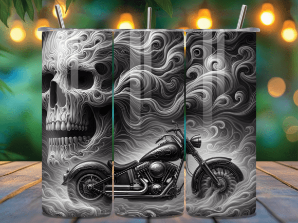 Download Motorcycle Skull Rider Tumbler Wraps - Premium Resources