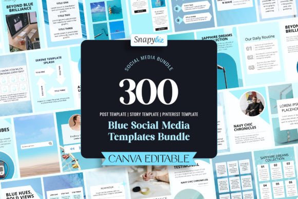 Download Blue Social Media Templates Bundle - Premium Bundle